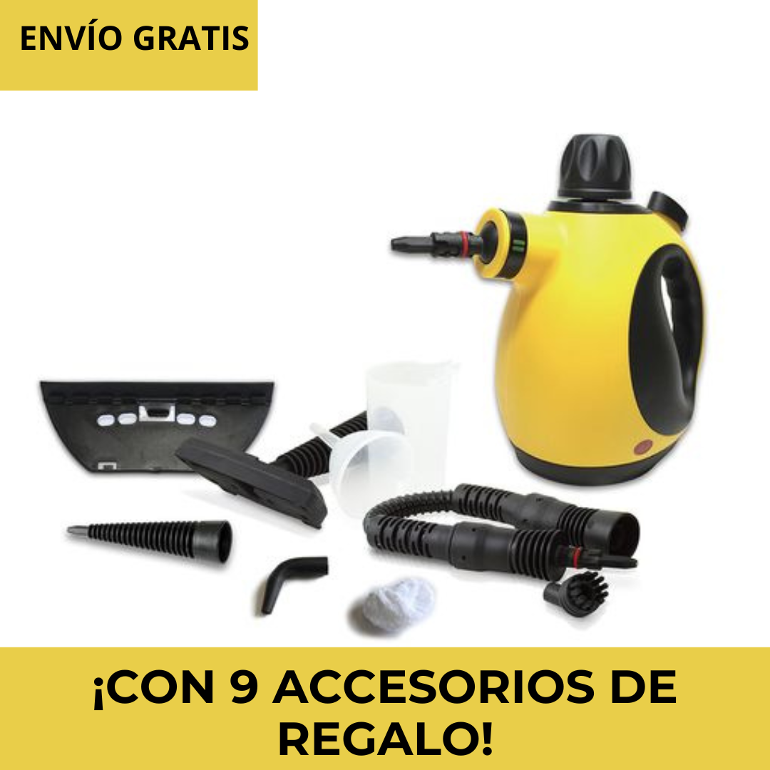 EcoVap MAX - Limpieza con vapor a alta presión + 9 accesorios incluidos